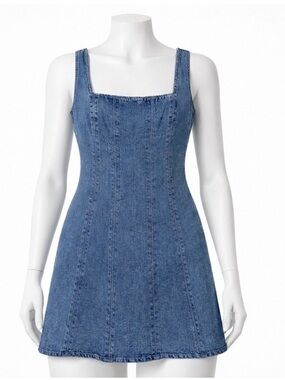 Abercrombie Fitch Denim Mini Dress Women's Size Medium Blue Jean Western